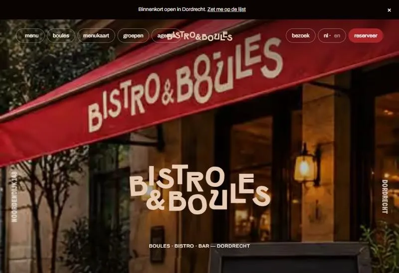 Bistro & Boules: Website and a separate booking system with staff screen